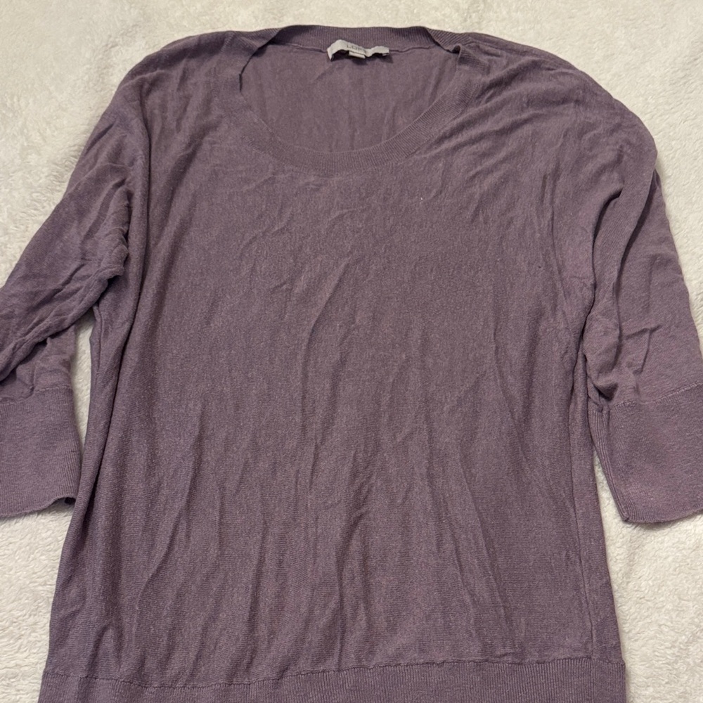 LOFT Purple Crew Neck Sweater